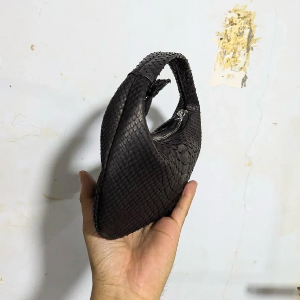 Custom made black python mini bag - Picture 2 of 8